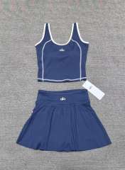 Seam Strap Naked Feel Quick Dry Tank & High Waist Yoga Skort Set 3 colors 29201417