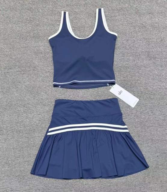 Seam Strap Naked Feel Quick Dry Tank & High Waist Yoga Skort Set 3 colors 29201417