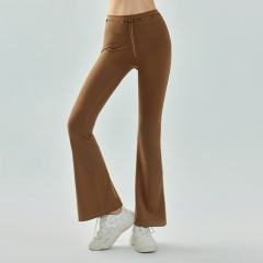 Cord Lock Toggle One Piece High Waist Yoga Flared Pants 4 colors 29201423
