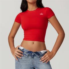 Workout Training Cropped Fitted Short Sleeve Yoga Tee 7 colors 29201419