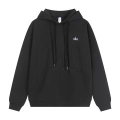 Metal Logo On Chest Solid Color Hoodie 5 colors 29115035