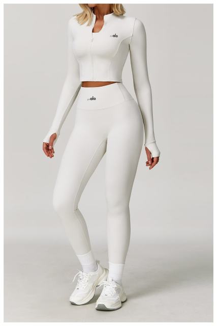 Fitted Naked Feel Shockproof High Waist Yoga Pants Three Piece Set 10 colors 29201425