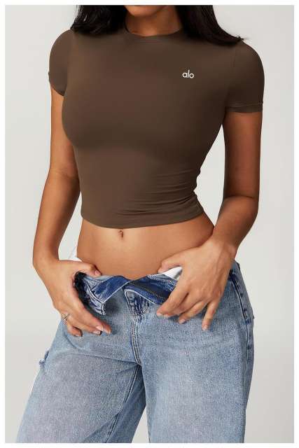 Workout Training Cropped Fitted Short Sleeve Yoga Tee 7 colors 29201419