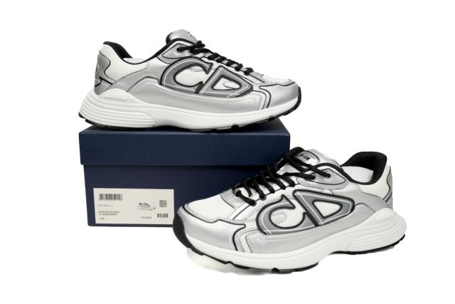 D White Mesh Silver-Tone Metallic Calfskin 3SN279ZYG-H869