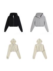 Loose Sports Cropped Zip-Up Hoodie 3 colors 29115034