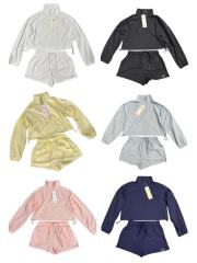 American Style Waist Cutout Design Zip Cropped Sports Set 6 colors 29201427