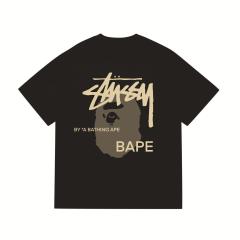 Bape x Stussy T-Shirt Black White