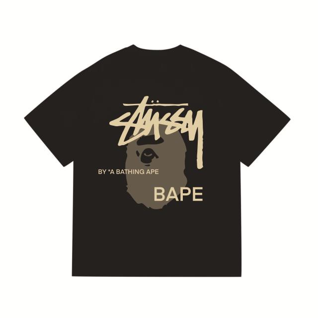 Bape x Stussy T-Shirt Black White