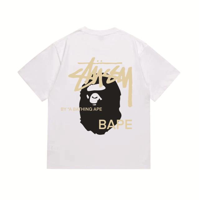Bape x Stussy T-Shirt Black White