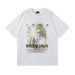 BLCG Faded Palm Tree Address Logo White Oversized Tee