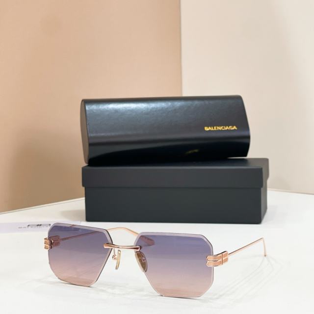 BLCG BB Hardware Hexagonal Rimless Sunglasses