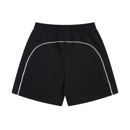 1:1 Quality BLCG Crest & Script Logo Black Sweat Shorts