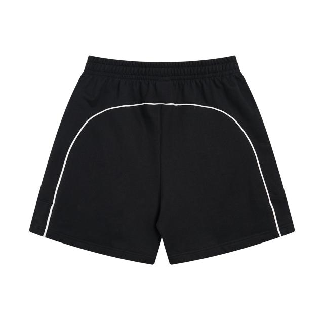 1:1 Quality BLCG Crest & Script Logo Black Sweat Shorts