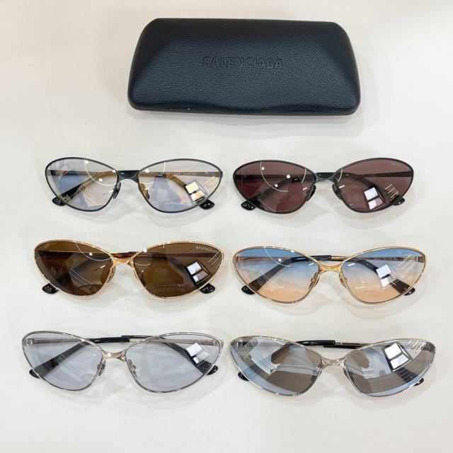 BLCG Thin Metal Retro Cat Eye Brown Lens Sunglasses