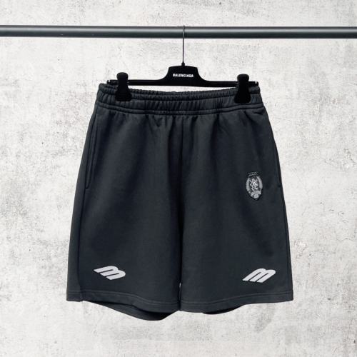1:1 Quality BLCG Crest Embroidery Double Sport Logo Black Sweat Shorts