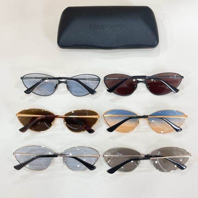 BLCG Thin Metal Retro Cat Eye Brown Lens Sunglasses