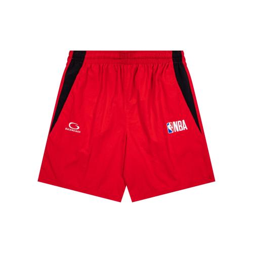 1:1 Quality BLCG x NBA Red Black Side Panel Nylon Sport Shorts
