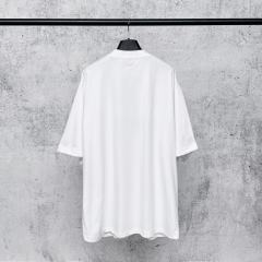 BLCG Blue Drip Paint Logo White Oversized Tee