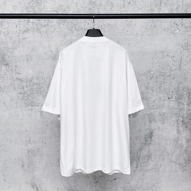 BLCG Blue Drip Paint Logo White Oversized Tee