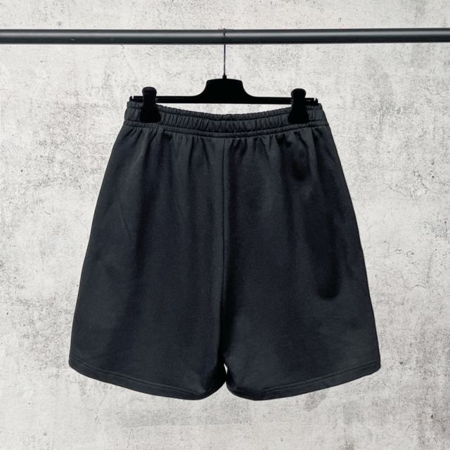 1:1 Quality BLCG Vertical George V Address Logo Black Sweat Shorts