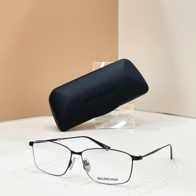 BLCG Thin Matte Black Metal Rectangular Eyeglasses