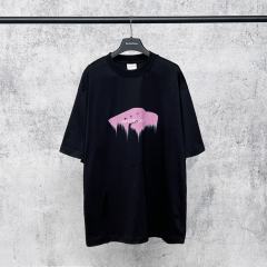 BLCG Pink Drip Paint Logo Black Oversized Tee