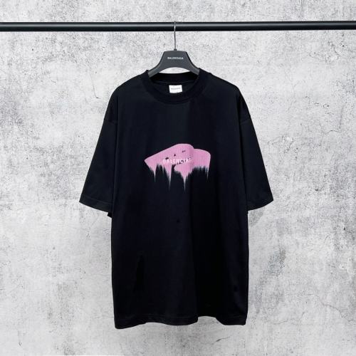 BLCG Pink Drip Paint Logo Black Oversized Tee