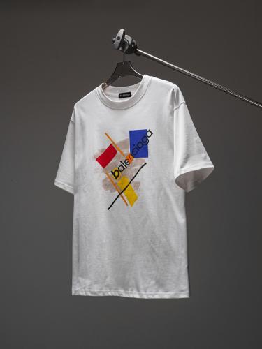 BLCG Abstract Color Block Logo Oversized White Tee