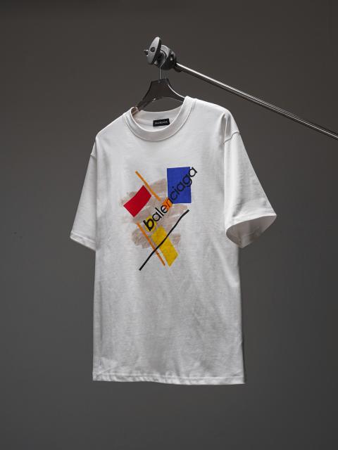 BLCG Abstract Color Block Logo Oversized White Tee
