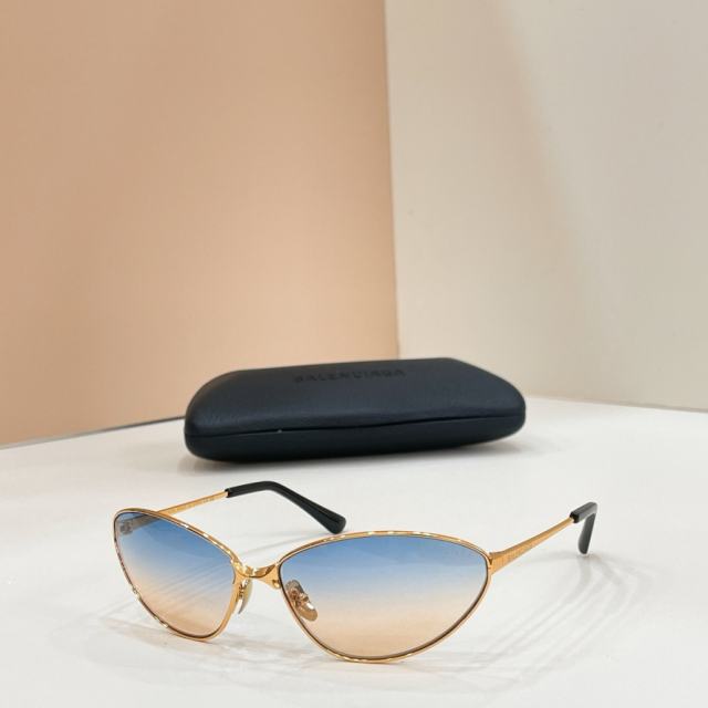 BLCG Thin Metal Retro Cat Eye Brown Lens Sunglasses