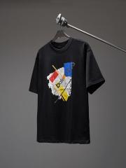 BLCG Abstract Color Block Logo Oversized White Tee