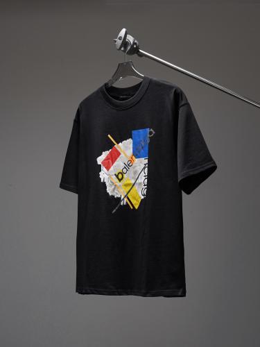 BLCG Abstract Color Block Logo Oversized White Tee