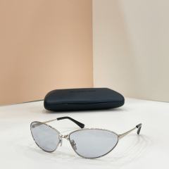 BLCG Thin Metal Retro Cat Eye Brown Lens Sunglasses