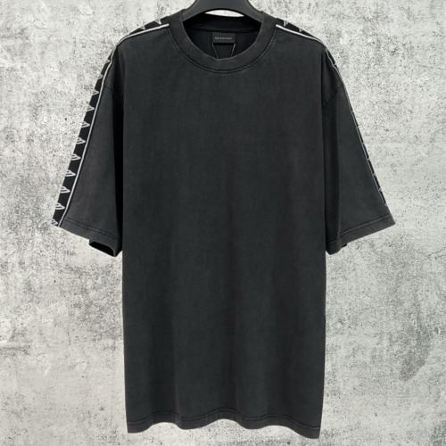BLCG Shoulder Tape Strip Vintage Black Oversized Tee