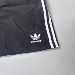 1:1 Quality BLCG Vertical George V Address Logo Black Sweat Shorts