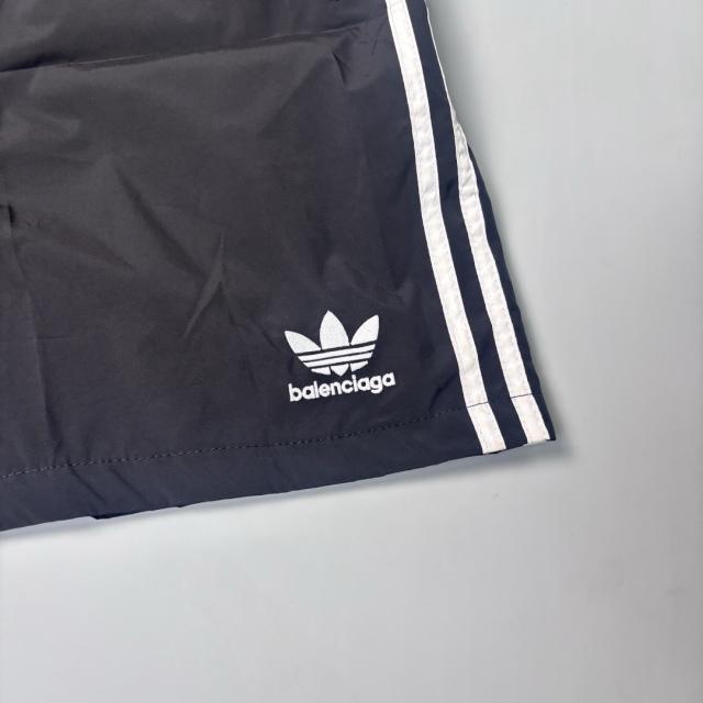 1:1 Quality BLCG Vertical George V Address Logo Black Sweat Shorts