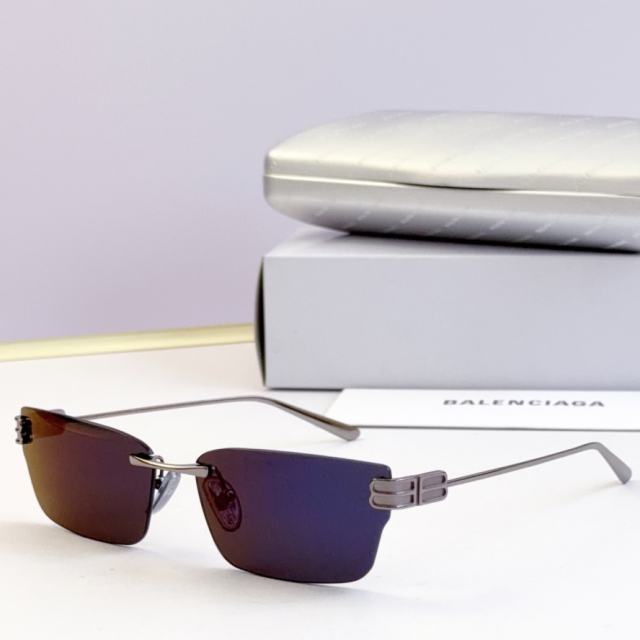 BLCG Stack BB Rimless Gradient Purple Rectangle Sunglasses