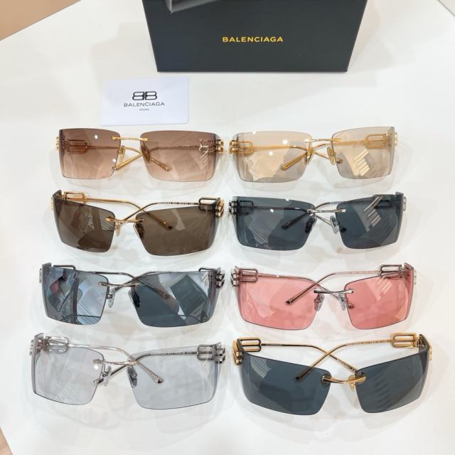 BLCG BB Rimless Wrap Light Smoke Mirror Sunglasses