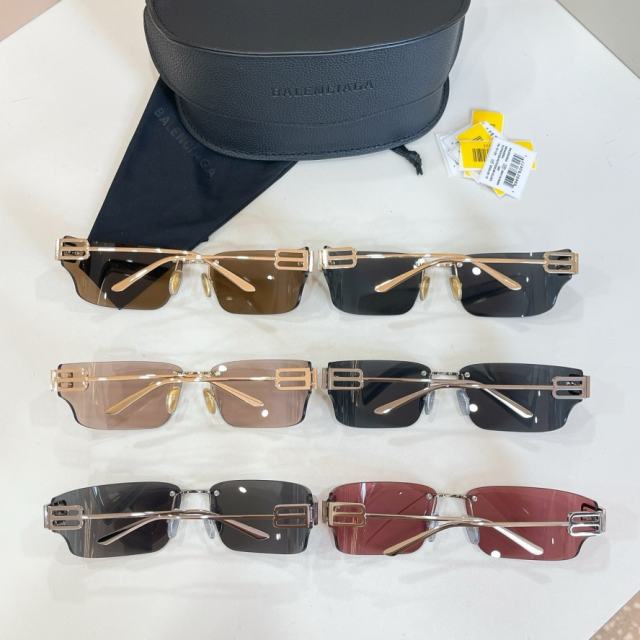 BLCG BB Rimless Wrap Mirror Sunglasses