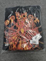 [On Sale] 1:1 Top Quality Black Gradient Orange Fire Spider Web Pullover Hoodie
