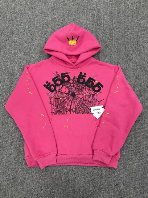 [On Sale] 1:1 Top Quality Hot Pink 555 Spider Web Star Pullover Hoodie