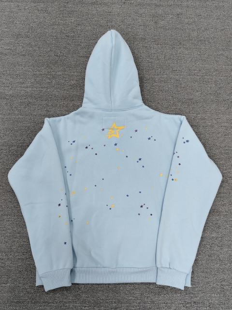 [On Sale] 1:1 Top Quality Baby Blue Pink Star Spider Web Hoodie