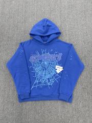 [On Sale] 1:1 Top Quality Royal Blue Rhinestone Light Blue Web Star Hoodie