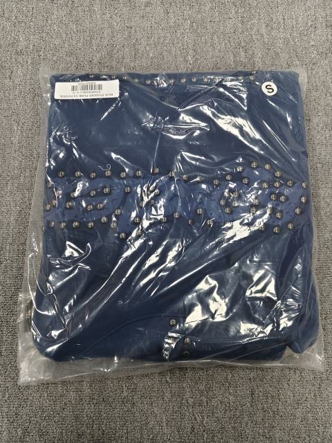 [On Sale] 1:1 Top Quality Navy Blue Full Metal Studs Pullover Hoodie