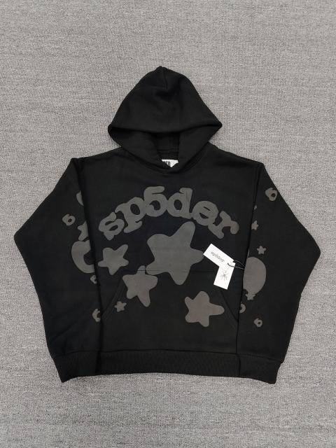 [On Sale] 1:1 Top Quality Black Tonal Bubble Star Foam Print Hoodie
