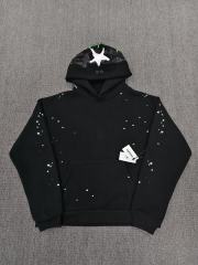 [On Sale] 1:1 Top Quality Black Green Back Big Spider Web Star Hoodie