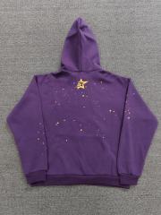 [On Sale] 1:1 Top Quality Purple Star Foaming Print Spider Web Hoodie