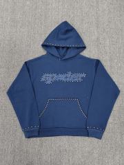 [On Sale] 1:1 Top Quality Navy Blue Full Metal Studs Pullover Hoodie
