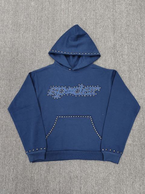 [On Sale] 1:1 Top Quality Navy Blue Full Metal Studs Pullover Hoodie