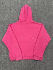 [On Sale] 1:1 Top Quality Hot Pink 555 Spider Web Star Pullover Hoodie